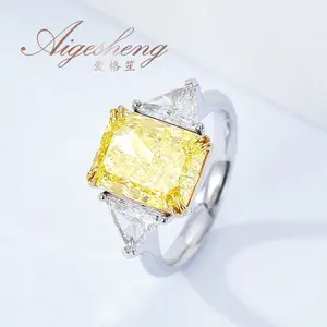 Aigesheng đồ trang sức sang trọng vàng thật trang sức 18K rạng rỡ cắt Vàng kim cương nhẫn với Gia Quyền giấy chứng nhận