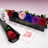 Meilleure vente de rose conservée fleur éternelle unique dans une boîte cadeau rose pour toujours avec tige pour 2026 saint valentin et fête des mères