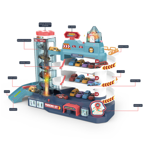 Samtoycn Véhicules électriques à enroulement sur escalier avec station d'arrêt, circuit de 3 étages, parking urbain, jouets pour enfants - Product Image 2