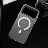 Transparent Noir Blanc Anti-Dérapant Vague Ondulé PC Housse de Téléphone pour iPhone 17 16 15 14 13 12 Pro Max Plus Air