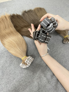 Extensiones de Cabello Humano Adhesivas Rubio Ceniza Remy Doble Trama Hechas a Máquina Extensiones de Cabello Virgen 100% Cabello Humano - Product Image 6