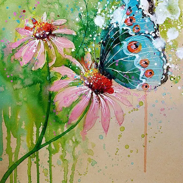 Mariposa colorida pintura colorida abstracta pintura decoración 7119 