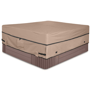 600d पॉलिएस्टर स्क्वायर वाटरप्रूफ हॉट टब कवर 85x85x85 इंच आउटडोर स्पा कवर पूल उपकरण और सहायक उपकरण - Product Image 1