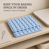 Moule en silicone pour mini-beignets, 48 cavités, rose, qualité alimentaire, flexible, antiadhésif, résistant à la chaleur, réutilisable, moule en silicone pour chocolat DIY