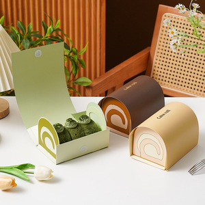 Pour Swiss Roll <span class=keywords><strong>Moussi</strong></span> Baking Party Coffrets Cadeaux Boîte d'emballage de rouleau de gâteau en papier avec stratification mate gaufrage revêtement UV pour - Product Image 3
