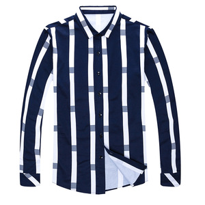 Nuovo di alta qualità in puro cotone manica lunga moda <span class=keywords><strong>Slim</strong></span> <span class=keywords><strong>Fit</strong></span> <span class=keywords><strong>camicia</strong></span> stampata per gli uomini - Product Image 1