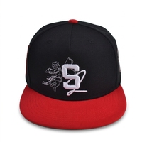 Casquette Snapback 5 Panneaux en Coton Brodé 3D Personnalisée avec Visière Courbe Style Hip-Hop pour Homme et Femme, Idéale pour les Sports de Plein Air et les Fêtes