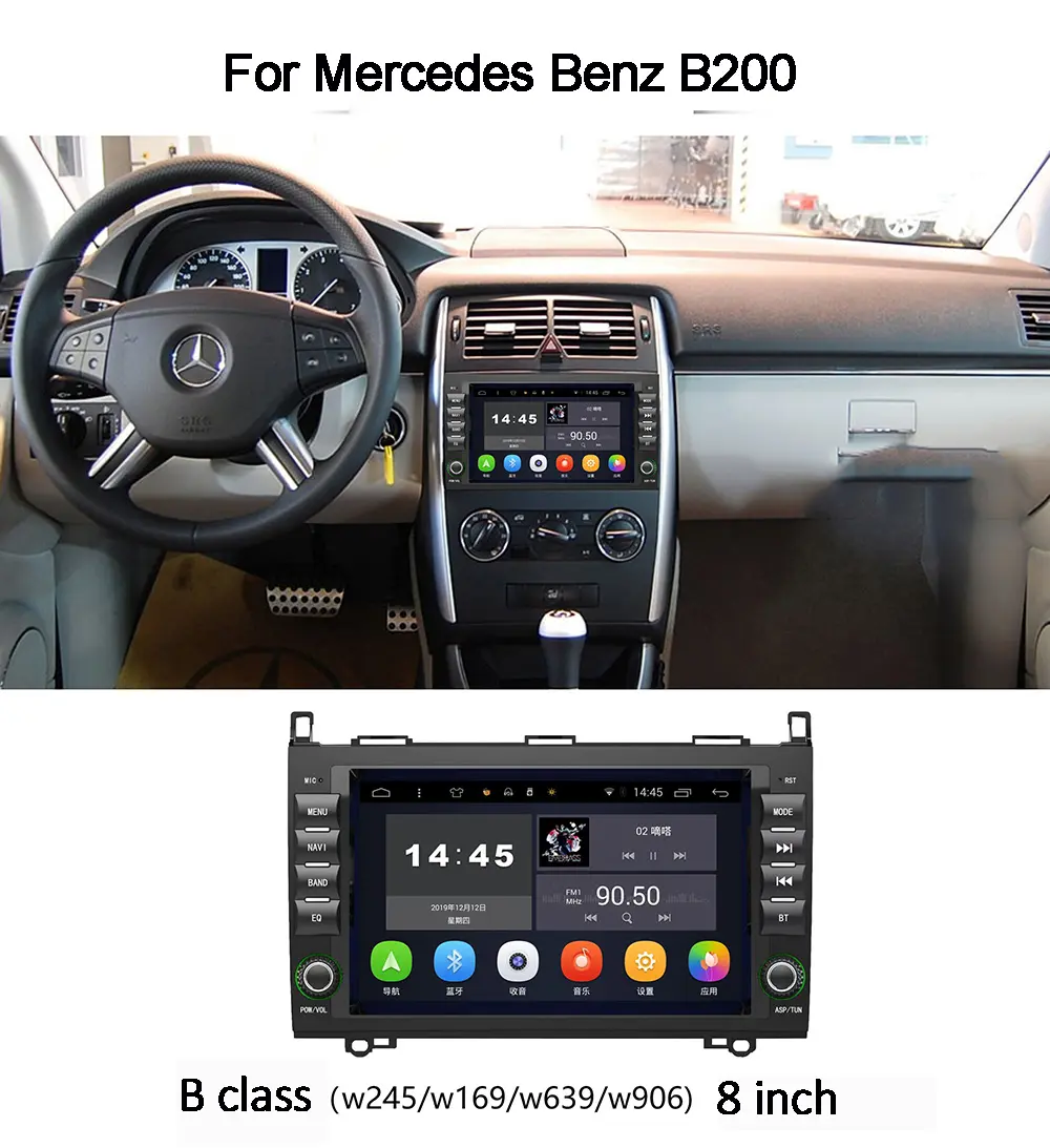 Pemutar DVD mobil, Radio Stereo otomatis navigasi GPS 8 "untuk Benz B200 W245 W169 W639 W906
