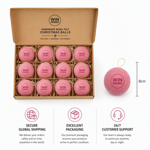 Boule de Noël personnalisée en feutre de <span class=keywords><strong>laine</strong></span> écologique faite à la main avec logo, décoration suspendue pour sapin de Noël, vente en gros - Product Image 6