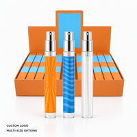 Flacons de parfum vides en gros 35 ml avec capuchon doré, atomiseur de poche rechargeable, boîte de présentation de 24 pièces, logo personnalisé