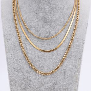 Collares de Cadena, Gargantilla Multicapa para Mujer, Eslabones de Serpiente, Joyería de Acero Inoxidable 2024 - Product Image 3