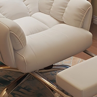 Chaise de bureau ergonomique confortable pour la maison, chaise de gaming rembourrée pivotante avec accoudoirs, roulettes et vérin à gaz, chaise de direction