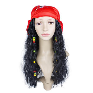 Chapeau de <span class=keywords><strong>pirate</strong></span> de luxe pour adulte avec dreadlocks, tresses, cache-œil, boucles d'oreilles, ensemble de <span class=keywords><strong>pirate</strong></span> <span class=keywords><strong>des</strong></span> Caraïbes, accessoires de costume de chapeau de <span class=keywords><strong>pirate</strong></span> - Product Image 2