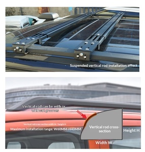 Barres transversales de <span class=keywords><strong>toit</strong></span> de voiture en alliage d'aluminium universelles pour les véhicules avec porte-<span class=keywords><strong>bagages</strong></span> séparé, barres longitudinales <span class=keywords><strong>sur</strong></span> <span class=keywords><strong>le</strong></span> <span class=keywords><strong>toit</strong></span> - Product Image 6