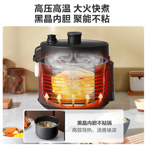 Cuisinière à pression électrique Midea 4L en acier inoxydable 10-en-1, fonctionnement à une touche, préréglage du temps de cuisson - Product Image 5