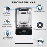 Blender haute vitesse robuste insonorisé certifié NSF pour cuisine commerciale, 1,5 L, 1500 W, 2200 W, directement de l'usine