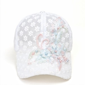 Casquette de baseball en dentelle pour femmes, maille respirante, broderie à la main, décor floral, chapeau de protection solaire décontracté, mode d'été - Product Image 2