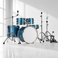 Advanced 5-Piece Jazz Drum Set with 3 Cymbals Heavy Duty Metal & Wood High-End Musical Instrument