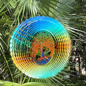 Tournesol à vent Arbre de Vie multicolore en acier inoxydable, sculpture éolienne, cadeau idéal, décoration intérieure et extérieure, artisanat, ornements - Product Image 3