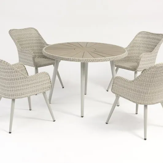 Outdoor Freizeit Aluminium rahmen Rattan Tisch und Stuhl Möbel Set