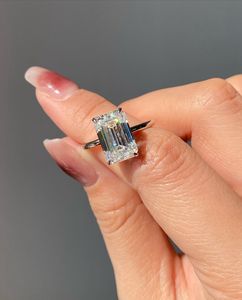 Compromiso Fiesta de bodas Corte Esmeralda 2ct DEF VVS 14K 18K Anillo de compromiso de diamante cultivado en laboratorio Anillo de diamante cultivado en laboratorio certificado - Product Image 1