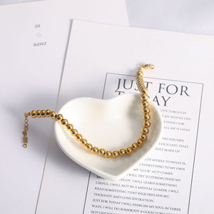 New Stainless Steel Gold Plated <strong>Bracelet</strong> Gold Steel <strong>Ball</strong> <strong>Bracelet</strong> Fashion Metal Geometric Women Jewelry - Product Image 3