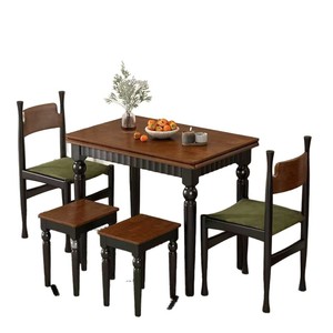 French Retro Style Folding Dining <b>Table</b> Solid Wood Extendable For Small Apartments Home Use Vintage Design - Product Image 4