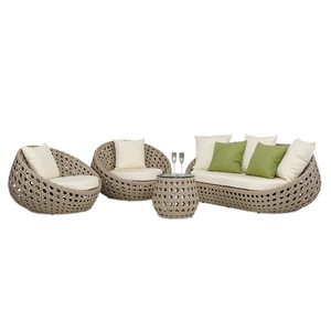 Set Divano da Esterno Moderno in Rattan a Tre Pezzi MYUZ, 3 Posti, Intrecciato, per Veranda, Cortile, <span class=keywords><strong>Terrazza</strong></span>, Giardino, Soggiorno - Product Image 5