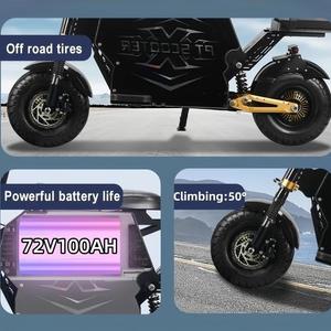 สกู๊ตเตอร์ไฟฟ้าสำหรับผู้ใหญ่แบบพับได้ รุ่น GT-M6 ขนาด 14 นิ้ว 72V100AH แบตเตอรี่ถอดได้ 12000W มอเตอร์คู่แบบ US โครงสร้างอลูมิเนียมอัลลอยด์ สำหรับขับขี่ออฟโรด - Product Image 5