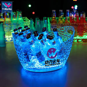 Cubo LED de plástico recargable T-Worthy RGB Light-up de alta calidad 12 litros <span class=keywords><strong>Vodka</strong></span>/bebida/champán regalo promocional - Product Image 4