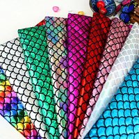 Tissu en trame 100% polyester à filament d'ammoniac, motif écailles de poisson petites 1,7 cm, respirant et gaufré, pour maillots de bain sirène et chemises de mode - Vente en gros