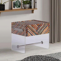 Meuble de rangement acrylique moderne de luxe Art intérieur table de chevet multicolore chevet Simple salon acrylique chambre Table d'appoint