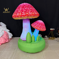 Modèle de ballon gonflable lumineux en forme de champignon de dessin animé, facile à installer, en tissu Oxford, pour la publicité et les fêtes