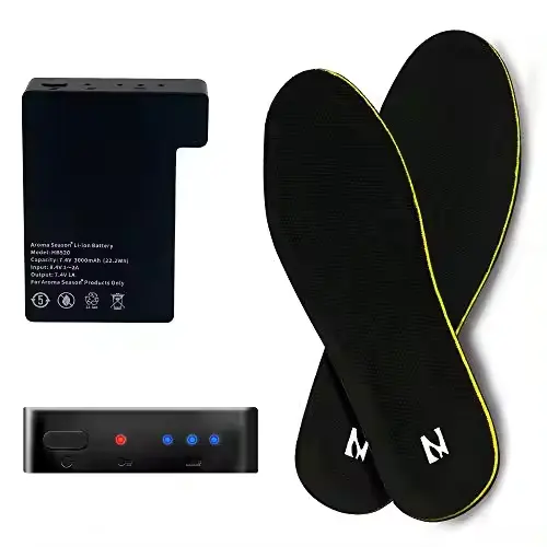 Bateria recarregável com controle remoto palmilhas ortopédicas moldáveis aquecidas para aquecedor de pés