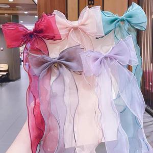 Fascia per capelli Vintage principessa cinese per bambine alla moda con fiocco in pizzo per bambini accessori per forcine in tessuto