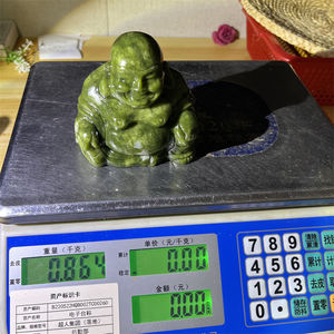 Piedra preciosa de cuarzo natural al por mayor Xiuyan Jade <span class=keywords><strong>Buda</strong></span> <span class=keywords><strong>sonriente</strong></span> tallado <span class=keywords><strong>Buda</strong></span> <span class=keywords><strong>sonriente</strong></span> de cristal para Decoración - Product Image 6