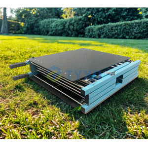 टेक्सड 2025 नए आगमन एल्यूमीनियम कुत्ते ने ट्रोली कार्ट तह पेट परिवहन क्रट बटन बंद प्रदर्शन धातु सामग्री - Product Image 3