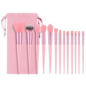 FEIYAN Juego Profesional Vegano de 13 Brochas de <span class=keywords><strong>Maquillaje</strong></span> Facial para Mujer con Pelo Sintético Mango de Madera Verde para Labios y Colorete Angular <span class=keywords><strong>al</strong></span> <span class=keywords><strong>por</strong></span> <span class=keywords><strong>Mayor</strong></span> - Product Image 4