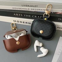 Étui de protection en cuir pour écouteurs 2026, vente chaude, pour Airpods 1/2/3/4 Pro Pro2 Pro3 avec crochet métallique