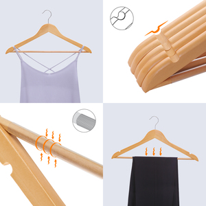<span class=keywords><strong>SONGMICS</strong></span> Lot de 30 cintres multicolores pour vêtements Cintres de costume solides et durables Cintres en bois naturel avec logo - Product Image 3