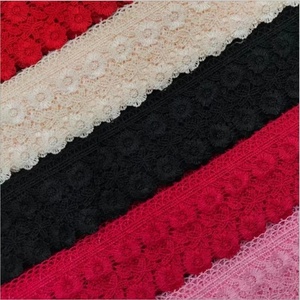 Pita Renda Bordir Bunga Poliester Berkualitas Tinggi Grosir, Renda Guipure Warna-warni untuk Jahitan Pakaian, Dekorasi DIY - Product Image 3