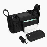 Sac organisateur de poussette de bébé pliant universel en gros avec compagnon de voyage à poche zippée détachable qui convient à toutes les poussettes