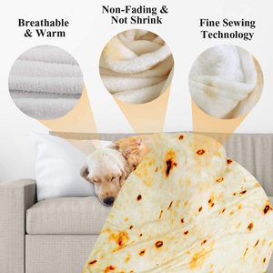 Manta de Franela Divertida para Niños al por Mayor, Diseño de <span class=keywords><strong>Pizza</strong></span> de Doble Cara, Moderna, 100% Poliéster, Tejida, Patrón Sólido, Portátil para Invierno - Product Image 5