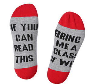 Venta caliente Unisex si usted puede leer este traer <span class=keywords><strong>Me</strong></span> <span class=keywords><strong>vino</strong></span> cerveza café redondo de algodón Calcetines - Product Image 4