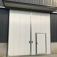 Puerta Corredera Industrial de Acero Galvanizado Aislada Personalizada, Manual y Eléctrica, para Fábrica, Almacén, Taller
