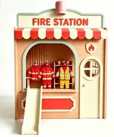 Perlengkapan Bermain Anak-Anak Indoor, Rumah-rumahan Kayu, Seri Permainan Peran, Stasiun Pemadam Kebakaran, Kota-kota Mini, Permainan Peran Bayi