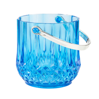 Accessoire de barre de table personnalisé en plastique acrylique transparent bière vin champagne seau à glace avec couvercle pinces pour fête