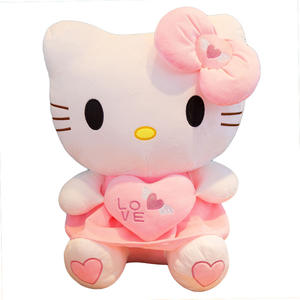 Nuovo Portachiavi Peluche a Forma di Gatto Rosa, Morbido Cuscino 3D Cartone Animato, Regalo di Compleanno per Ragazze - Product Image 1