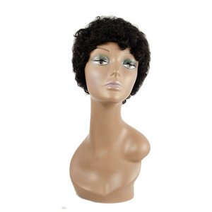 Parrucche Afro corte di alta qualità al miglior prezzo Pixie Cut parrucca Afro riccia molto corta sul retro - Product Image 2