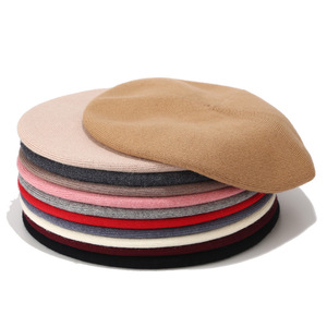 Bérets en laine rétro de haute qualité pour femmes, couleur unie, casquette d'hiver classique, bonnets de style français, chapeau tendance pour femme - Product Image 2